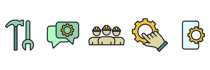 engineering set icon symbol template for graphic and web design collection logo vector illustration