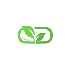herbal capsule pill leaf medicine drug supplements logo vector icon download