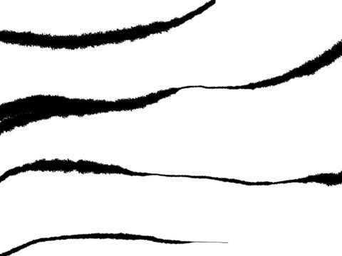 Abstract landscape ink hand drawn illustration. Black and white ink winter landscape with river. Minimalistic hand drawn illustration card background poster banner. Hand drawn watercolor black lines.