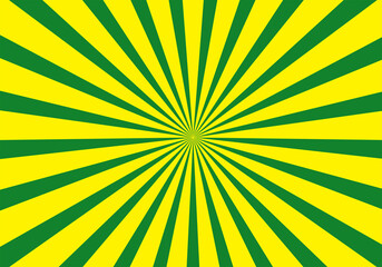 yellow with green color sunburst vector illuastration background