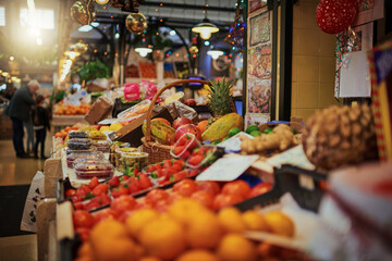 So many healthy treats to choose from. Shot of a bunch of market stalls placed next to each other selling fruit at a market during the day.