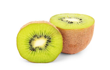 Fototapeta na wymiar Kiwi fruit and Slices isolated on white background,cutout.