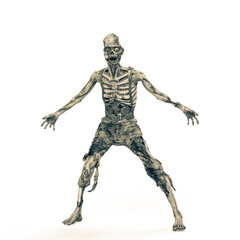 zombie is standing up on white background