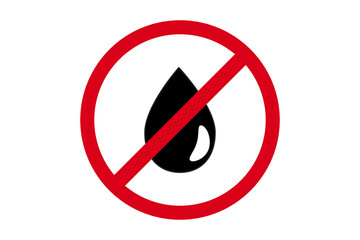 no oil red sign on a white background