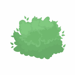 Vector garden bush isolated shrub hedge. Green bush cartoon grass shrubbery plant.