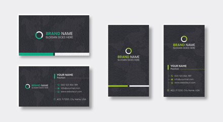 Double-sided creative business card design template. Horizontal and vertical layout. Portrait and landscape orientation. Vector illustration business card