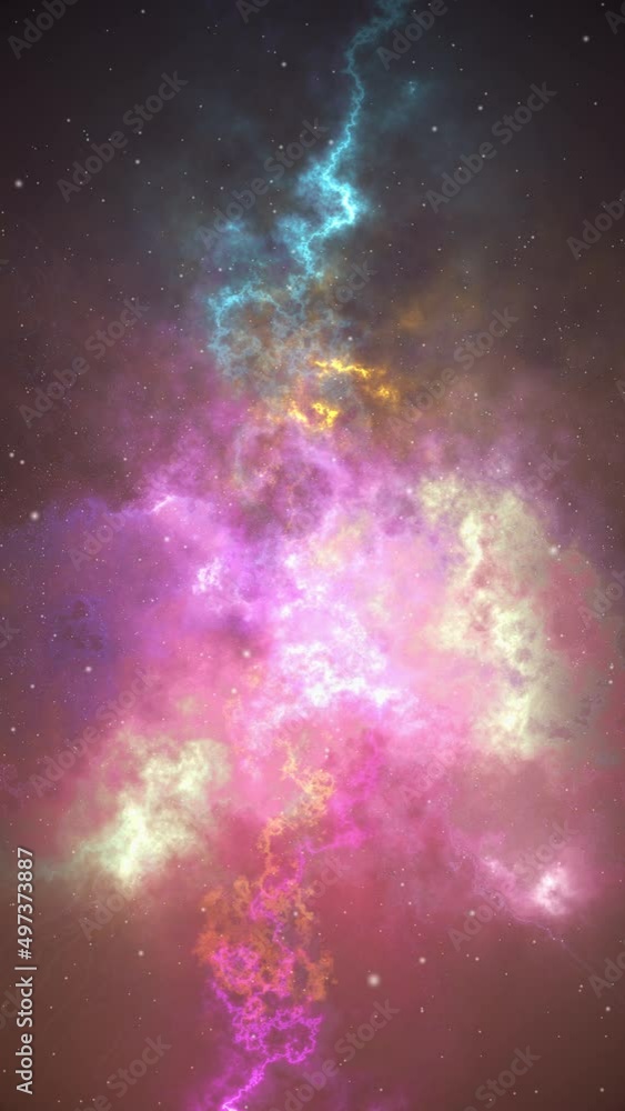 Wall mural multicolored abstract fractal universe space looping background