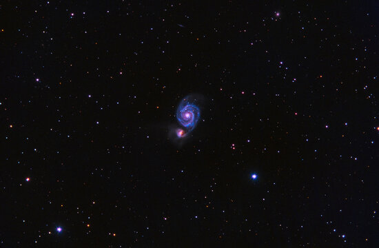 The colorful Whirlpool galaxy