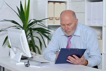 businessman working with documents in office