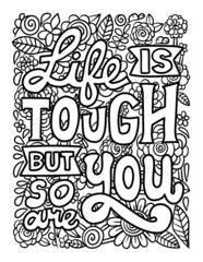 Life Is Tough Motivational Quote Coloring Page