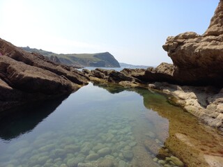 Fototapeta na wymiar The rocky coast of Cantabria, Spain 