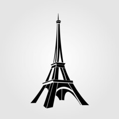 Eiffel tower icon. Isolated on white background. Vector illustration