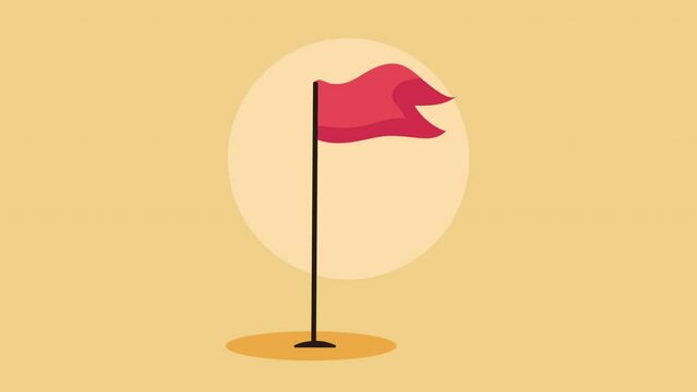 success red flag in pole animation