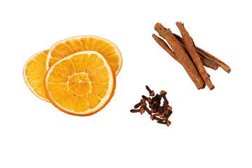 Dried orange and cinnamon sticks, Carnation Spices