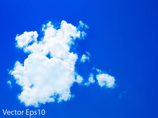 Vector background blue sky with tiny clouds