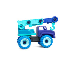 children's toy for boys truck crane on a white background