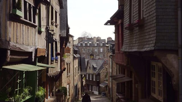 houses at the street of Dinan