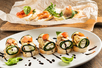 Grilled Zucchini Ricotta Rolls With Cream Cheese