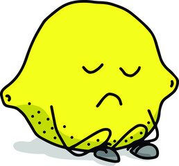 sad lemon is very upset