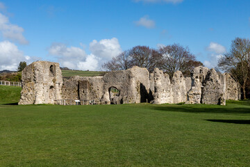 Fototapeta na wymiar A view of Lewes Priory in the Spring Sunshine