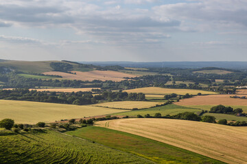 Looking out over the South Downs in Sussex, from Firle Beacon