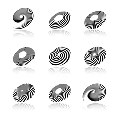 Draagtas Abstract circular rotation and spiral design elements. © troyka