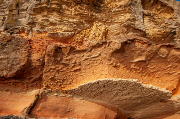 Pink cliffs at sunset, detail view, Kefken, Turkey