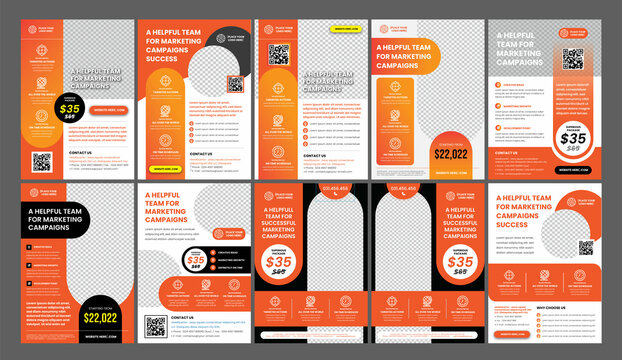 Orangist Flyer Bundler - 10 templates of a4 flyer template and modern design, perfect for creative professional business in orange color