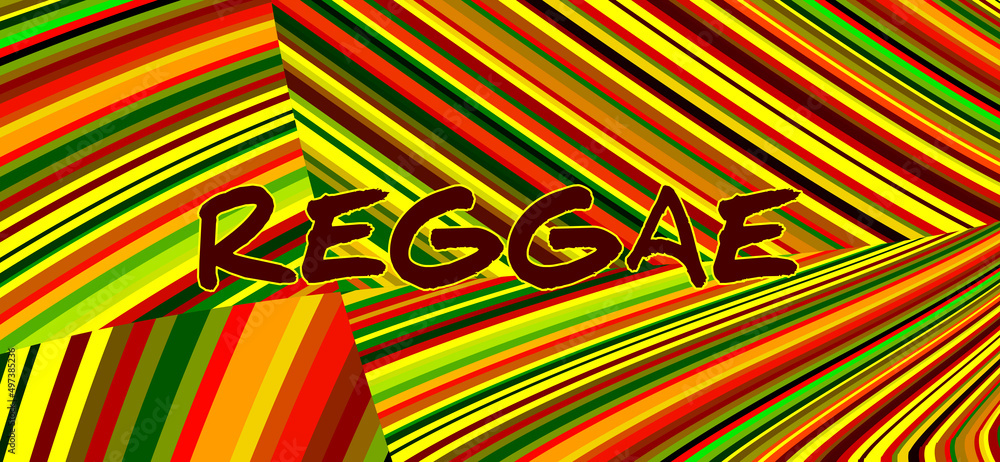 Poster striped multicolor reggae background. vector pattern