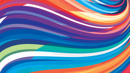 Background with colorful curved stripes. Multicolor pattern