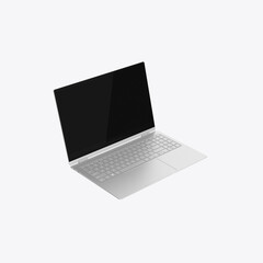 Isolated Touchscreen Notebook. 3D render