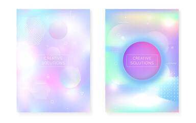 Geometric Shape. Vibrant Dots. Space Business Template. Neon Presentation. Retro Concept. Minimal Fluid. Violet Round Pattern. Trendy Flyer. Blue Geometric Shape