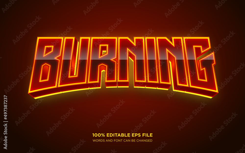 Poster burning 3d editable text style effect