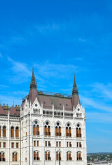 Fototapeta na wymiar Hungarian parliament in Budapest at summer vertical photo