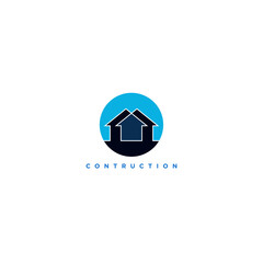 construction logo in line concept