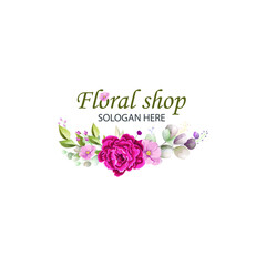 Fototapeta na wymiar Create flowery and unique logo design template