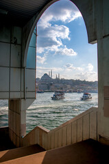 Suleymaniye mosque view from Galata bridge