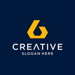 Letter g logo template icon design for business of Construction Real Estate