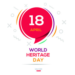 Creative design for (World Heritage Day), 18 April, Vector illustration.