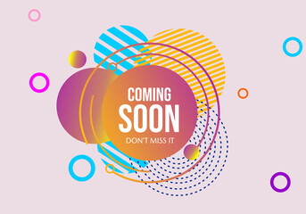 coming soon banner with modern geometric style and abstract background. suitable for use in advertising, posters, and websites