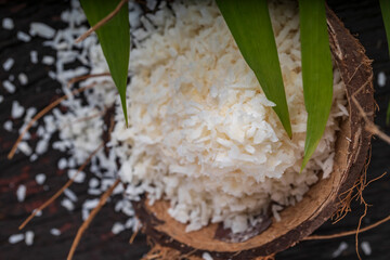 Coconut milk and coconut flakes are tropical foods