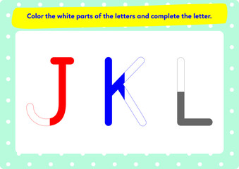 This worksheet has been prepared to improve the writing skills of preschool and primary school students.