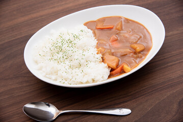 パセリご飯のカレーライス