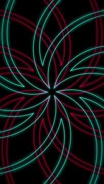 Abstract Radiating Outline Flower Pattern Background Loop