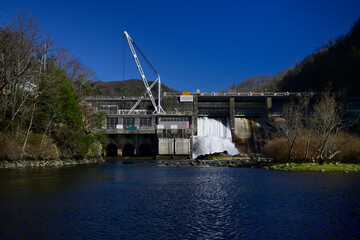 Wilbur Dam on the Watauga River in Carter County, Tennessee, USA