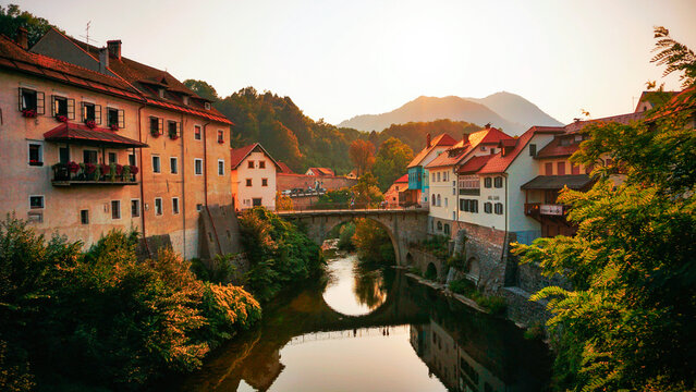 river in the center of Maribor in Slovenia