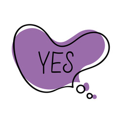 Hand drawn speech bubble with text 