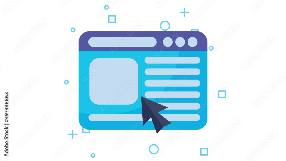 Poster template webpage with mouse cursor