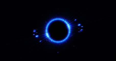 Render with blue cyber tunnels with glow