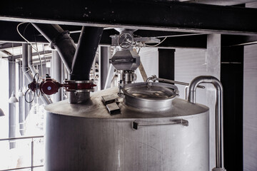 Modern brewery. Craft beer production line